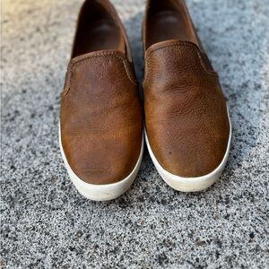 Frye Women’s Size 8 Dylan Cognac Leather Slip-On Sneakers